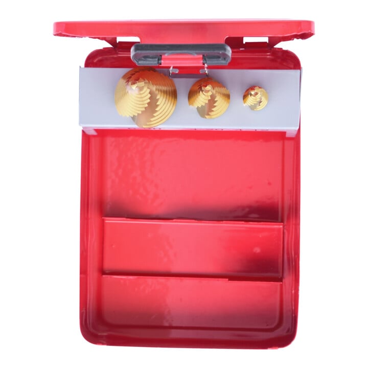 KS Tools HSS TiN Stufenbohrer-Satz, Stahlblechkassette 3-teilig