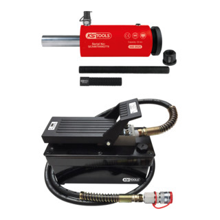 KS Tools hydraulisch aggregaat 32t, met lucht-hydraulische pomp, 9 stuks