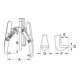 KS Tools hydraulische universele trekker 3-arm, 50-350mm, 385mm