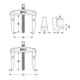 KS Tools Hydraulischer Schnellspann-Universal-Abzieher 2-armig mit verlängerten Haken, 110-520mm, 225mm-3