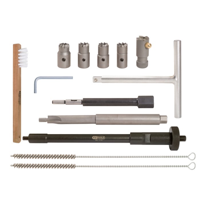 KS Tools Injektoren-Dichtsitz-Reinigungs-Satz, 13-teilig