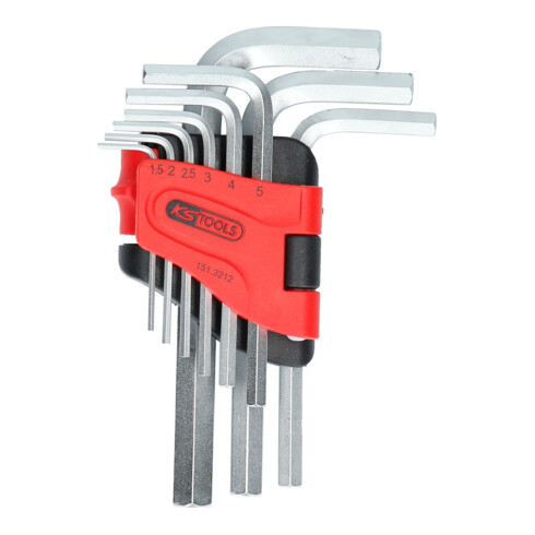 KS Tools Innensechskant-Winkelstiftschlüssel-Satz, im Klapphalter,9-tlg.1,5-10mm