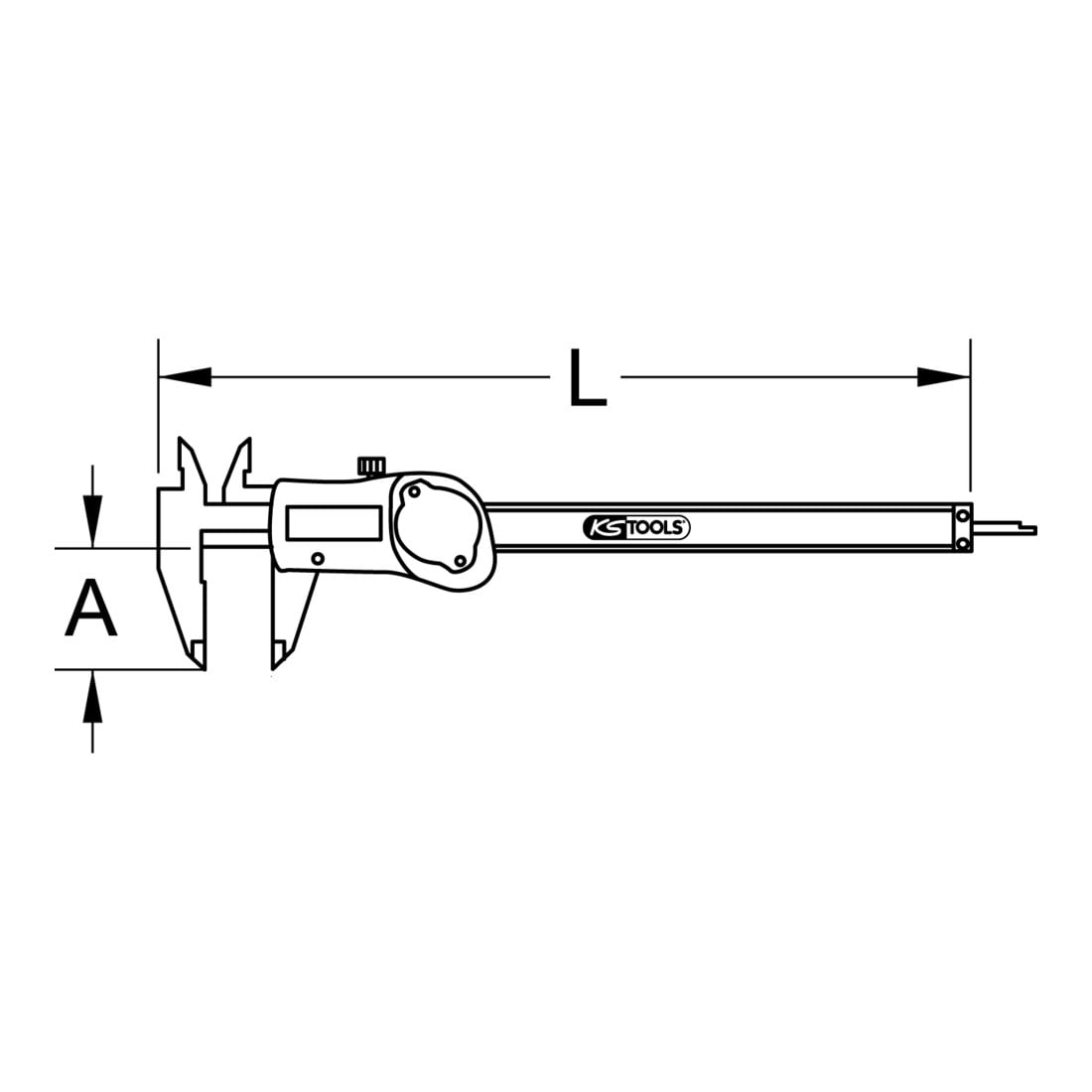 KS Tools IP67 Digital-Messschieber 0-150mm, 240mm