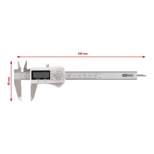 KS Tools IP67 Pied à coulisse digitale 0 - 150 mm, 240mm