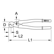 KS Tools Isolierte Drahtseil-Kabelschere, 600 mm-3
