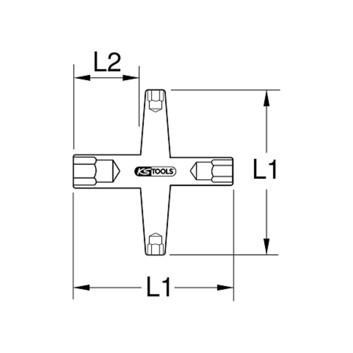 KS Tools Isolierter Kreuzschlüssel, 10x11x13x17mm