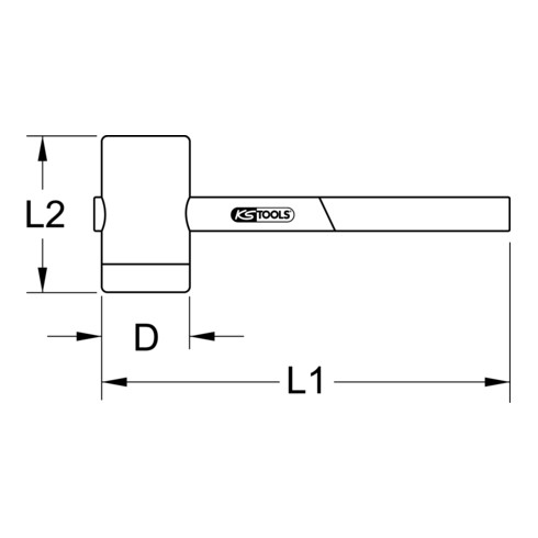 KS Tools Isolierter Kunststoffhammer, Kopf Ø 55mm