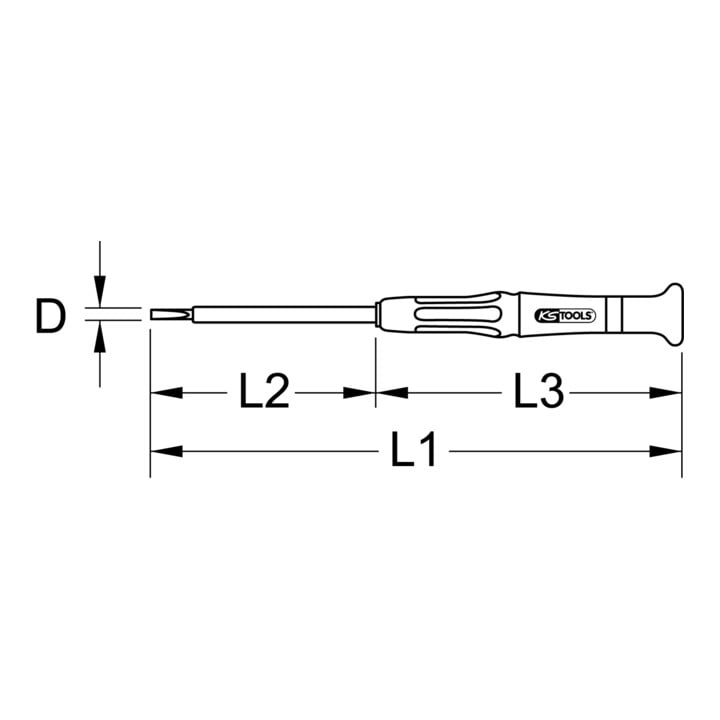 KS Tools Isolierter Präzisions-Schlitz-Schraubendreher