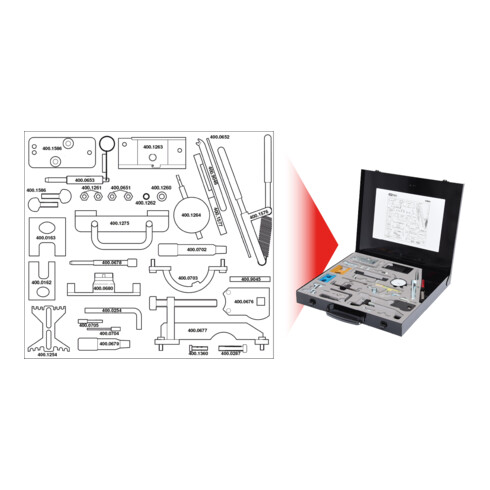 KS Tools Isuzu / GM / Opel / Saab - Motoreinstell-Werkzeug-Satz, 33-teilig