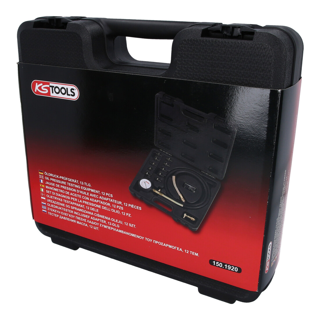 KS Tools Jauge de pression d'huile avec adaptateur, 12 pcs, 0-10bar