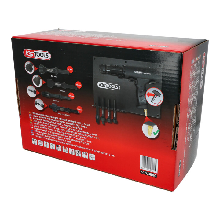 KS Tools Jeu burin pneumatique Vibro-Impact, 6 pcs.
