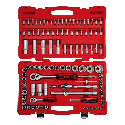 KS Tools Jeu de clés à douille 1/4"+1/2", 110 pcs
