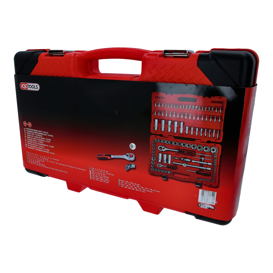 KS Tools Jeu de clés à douille 1/4"+1/2", 110 pcs