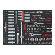 KS Tools Jeu de clés à douille 1/4"+3/8"+1/2", 179 pcs. dans l'insert système 1/1-3