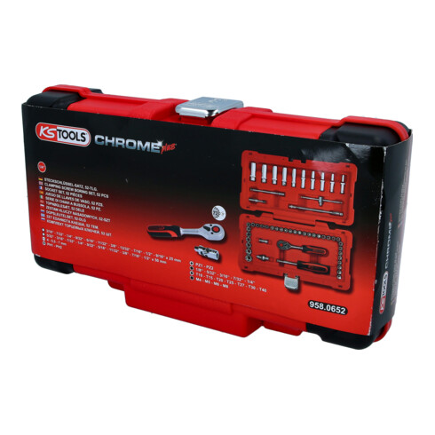 KS Tools Jeu de clés à douille 1/4" CHROMEplus, 52 pcs