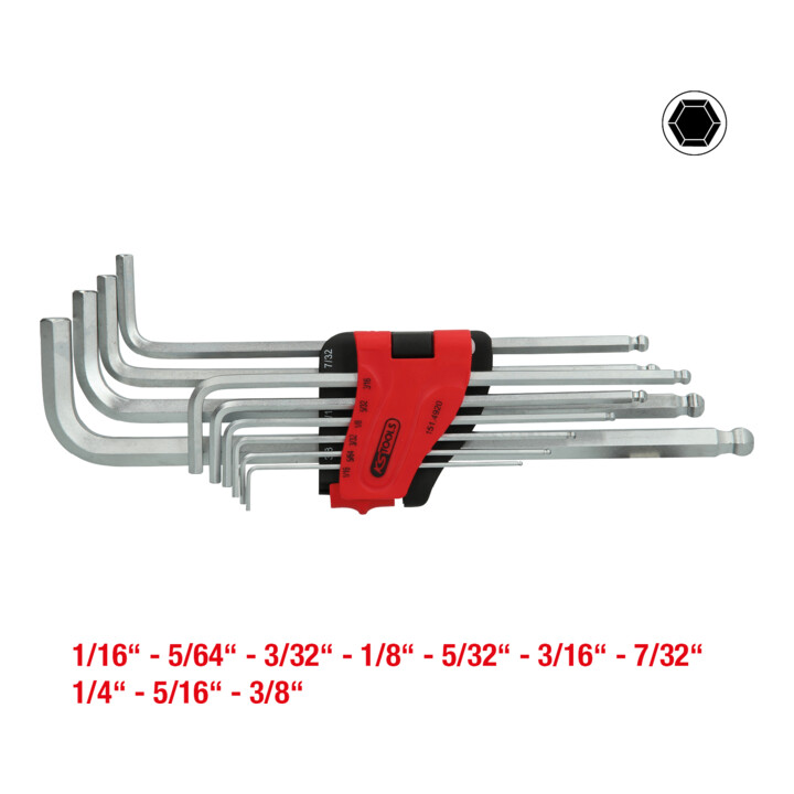 KS Tools Jeu de clés à douille hexagonale à boule, XL, 10 pcs.