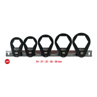 KS Tools Jeu de clés à douille mâle 3/8", extra plates, 5 pcs.