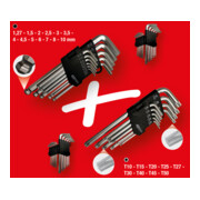 KS Tools Jeu de clés à ergot, Torx, hexagone intérieur, 22 pièces