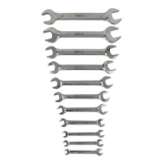 KS Tools Jeu de clés à fourche doubles coudées EDELSTAHL, 11 pcs.
