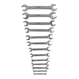 KS Tools Jeu de clés à fourche doubles coudées EDELSTAHL, 13 pcs.