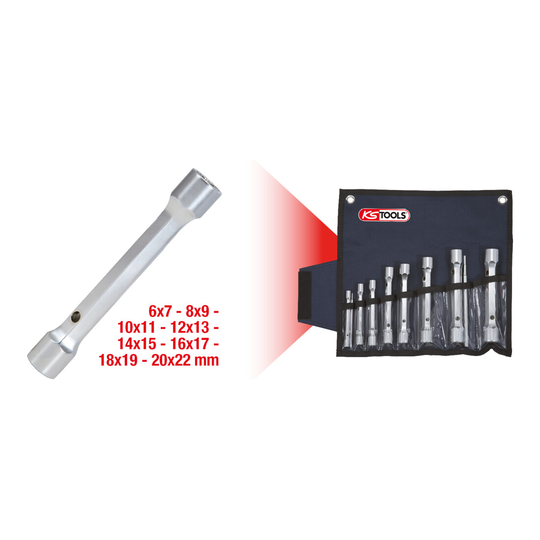 KS Tools Jeu de clés à pipe débouchées ULTIMATEplus, 10pcs.