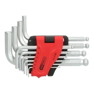 KS Tools Jeu de clés à six pans creux à bout sphérique, 10 pièces, courtes, 1,5-10mm