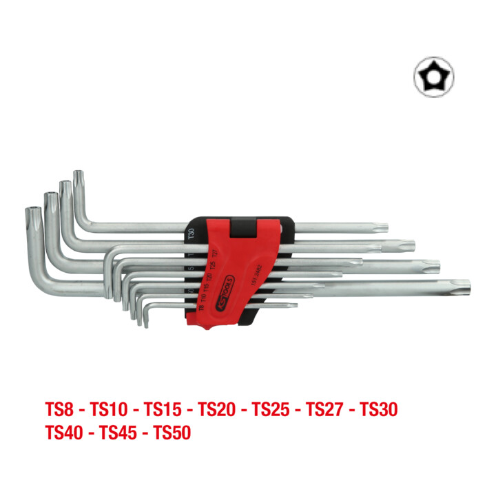 KS Tools Jeu de clés Allen à cinq étoiles, alésage, long, 10 pcs.