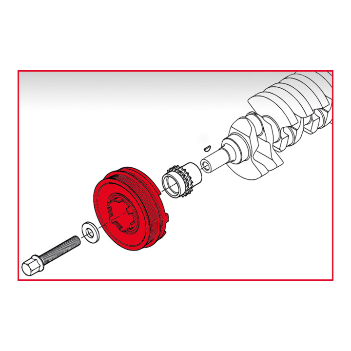 KS Tools Jeu de clés de maintien pour amortisseur de vibrations pour BMW, 5 pcs.