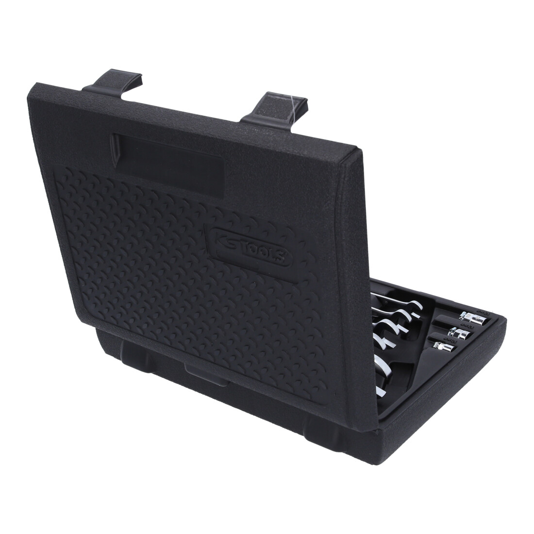KS Tools Jeu de clés mixtes à cliquet à tête inclinable à verrouillage GEARplus, 12 pcs. avec adaptateurs