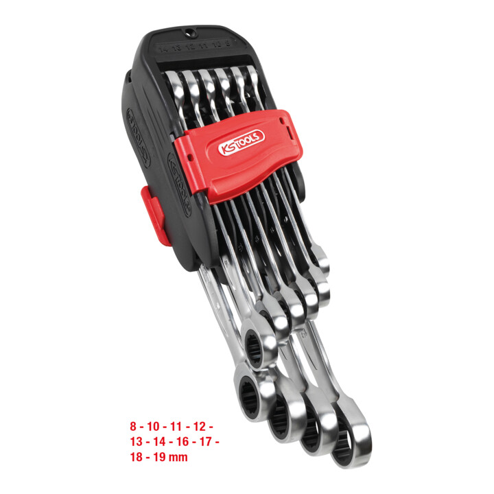 KS Tools Jeu de clés mixtes à cliquet GEARplus, 10 pcs.