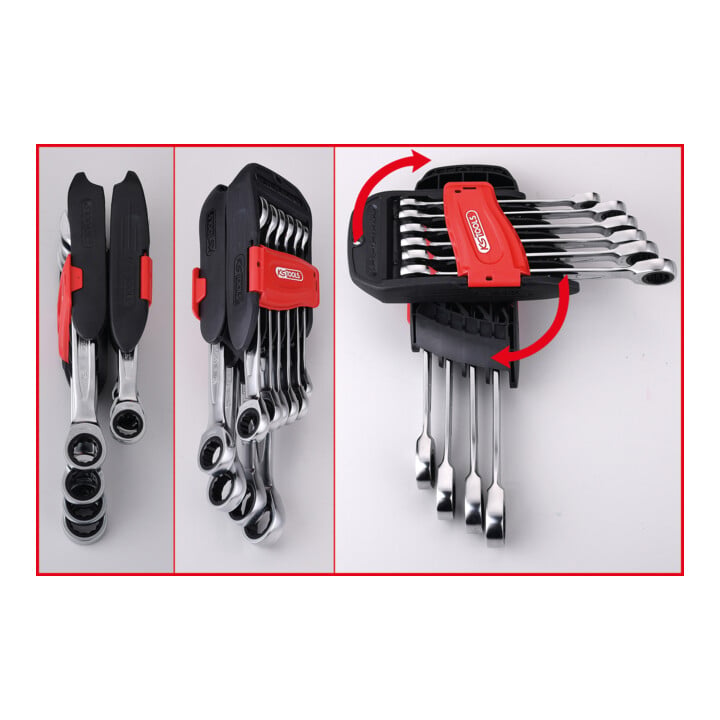 KS Tools Jeu de clés mixtes à cliquet GEARplus, 10 pcs.