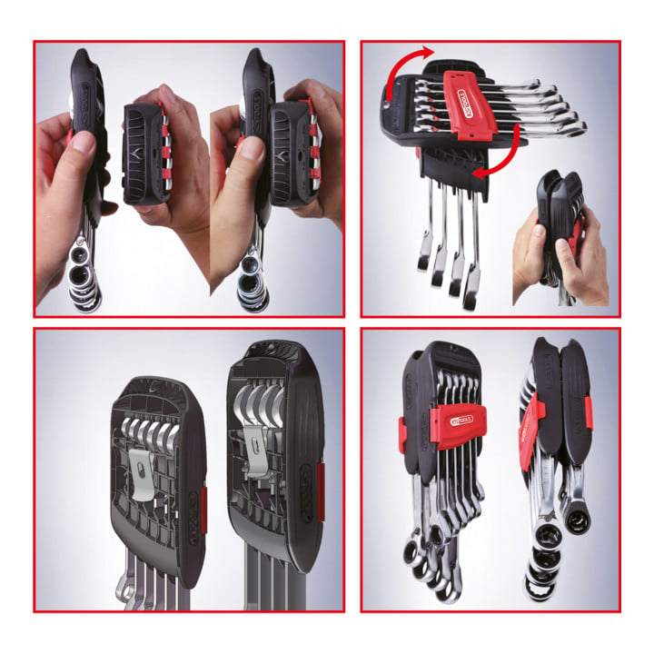 KS Tools Jeu de clés mixtes à cliquet GEARplus, 10 pcs.