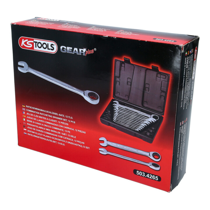 KS Tools Jeu de clés mixtes à cliquet GEARplus, 12 pcs.