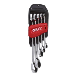KS Tools Jeu de clés mixtes à cliquet réversible GEARplus, 5 pcs. 8-19mm