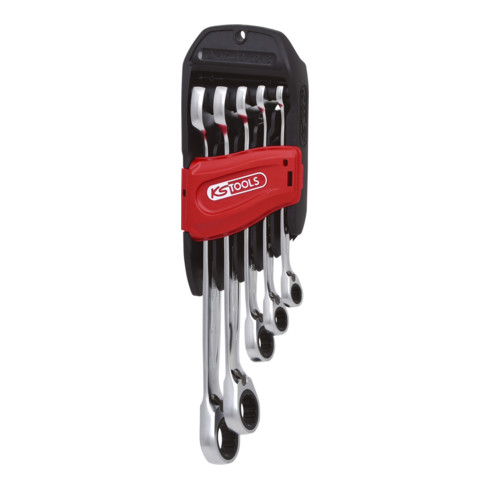 KS Tools Jeu de clés mixtes à cliquet réversible GEARplus, 5 pcs. 8-19mm