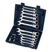 KS Tools Jeu de clés mixtes à cliquets articulés GEARplus, 16 pcs. avec adaptateur-1