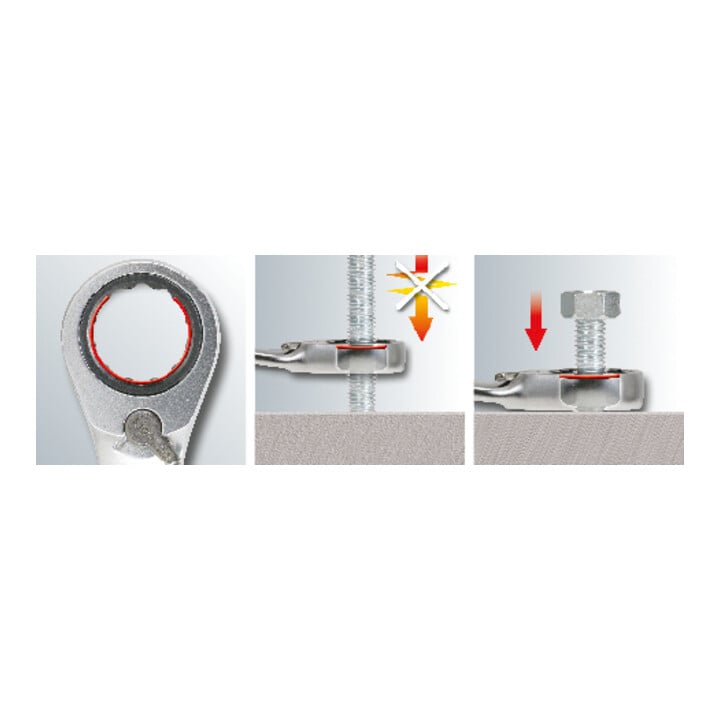 KS Tools Jeu de clés mixtes coudées avec anneau d'arrêt GEARplus RINGSTOP, 5 pcs.
