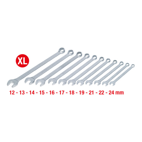 KS Tools Jeu de clés mixtes, extra-longues, 11 pcs. 12-24mm