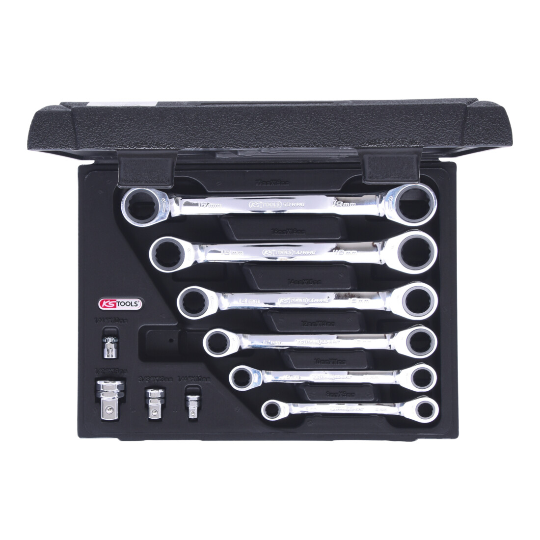 KS Tools Jeu de clés polygonales à cliquet GEARplus, 10 pcs. 8-19mm