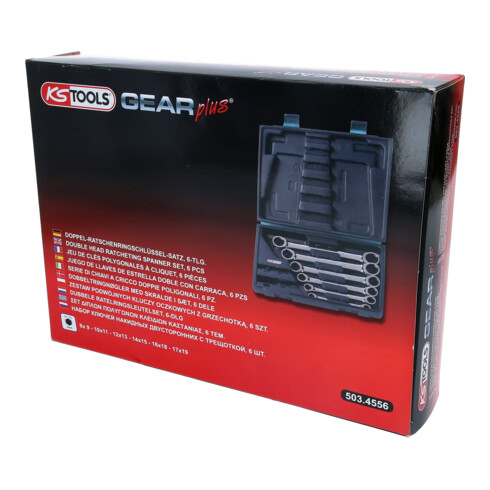 KS Tools Jeu de clés polygonales à cliquet GEARplus, 6 pcs. coffret