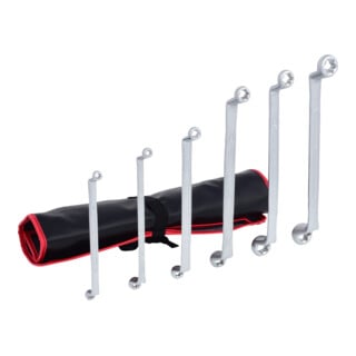 KS Tools Jeu de clés polygonales contre-coudées TX E, 6 pcs.