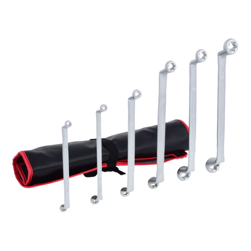 KS Tools Jeu de clés polygonales contre-coudées TX E, 6 pcs.