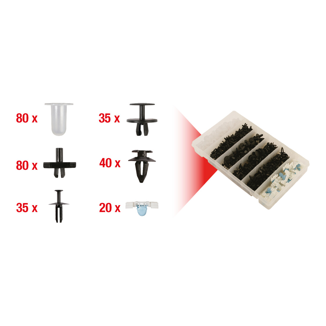 KS Tools Jeu de clips de fixation - BMW, 290 pcs