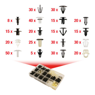 KS Tools Jeu de clips de fixation - Honda, 418 pcs