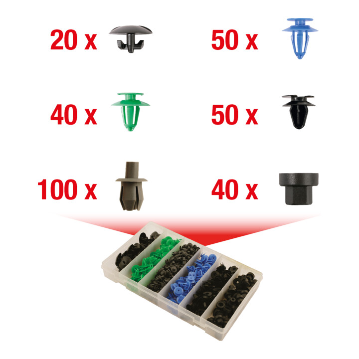 KS Tools Jeu de clips de fixation - Opel, 300 pcs