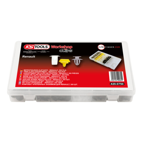 KS Tools Jeu de clips de fixation - Renault, 300 pcs