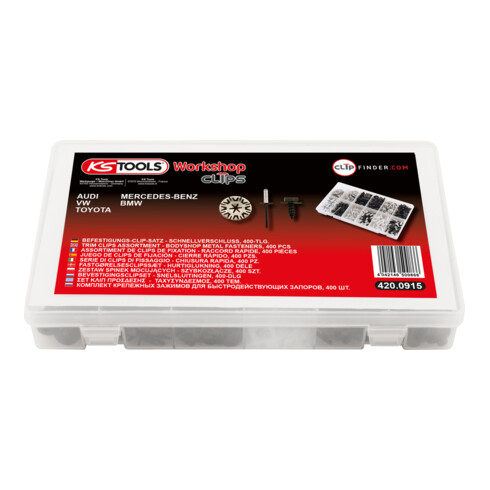 KS Tools Jeu de clips de fixation - serrage rapide, 400 pcs