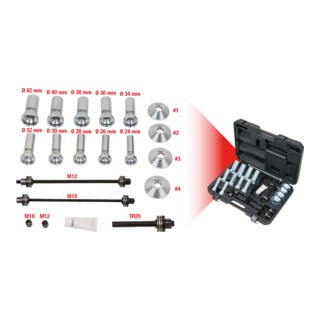 KS Tools Jeu de douilles de pression étagées, 22 pcs.