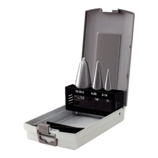 KS Tools Jeu de forets aléseurs coniques HSS TiN, en box métal 4 pcs.