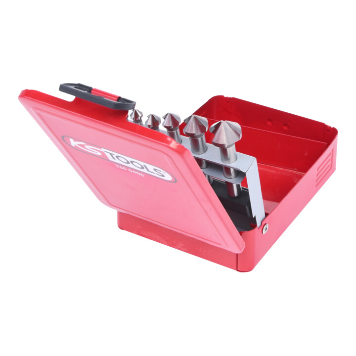 KS Tools Jeu de forets aléseurs HSS 90°, en box métal 6 pcs.
